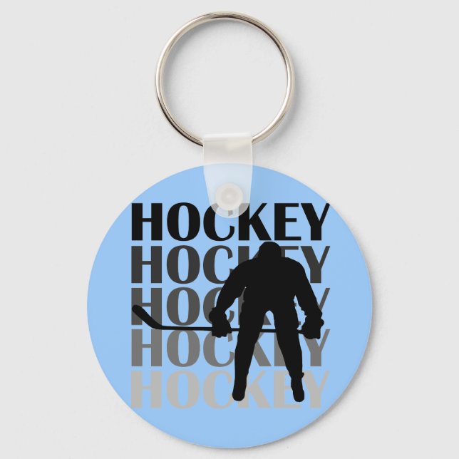 Hockey Silhouette T-shirts and Gifts Key Ring (Front)
