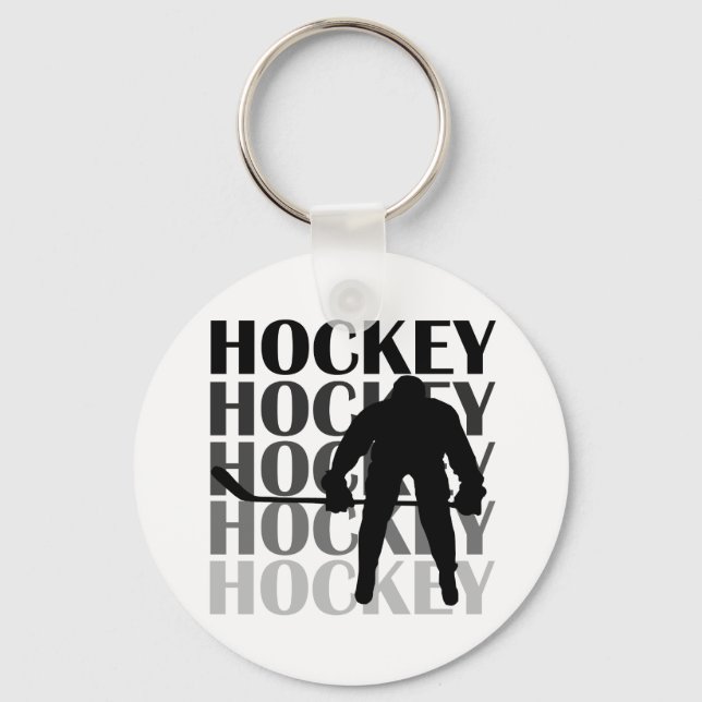 Hockey Silhouette T-shirts and Gifts Key Ring (Front)