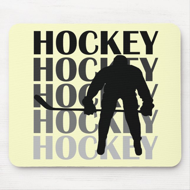 Hockey Silhouette T-shirts and Gifts Mouse Mat (Front)