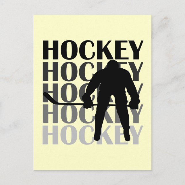 Hockey Silhouette T-shirts and Gifts Postcard (Front)