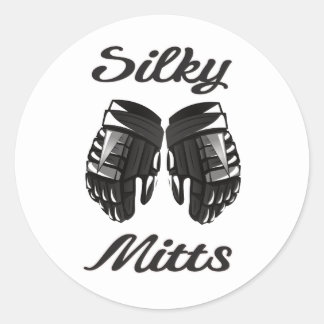 Hockey Silky Mitts Classic Round Sticker