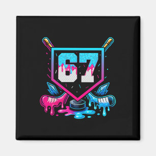 Hockey Six Seven Ice Cream Drip 67 Meme Magnet
