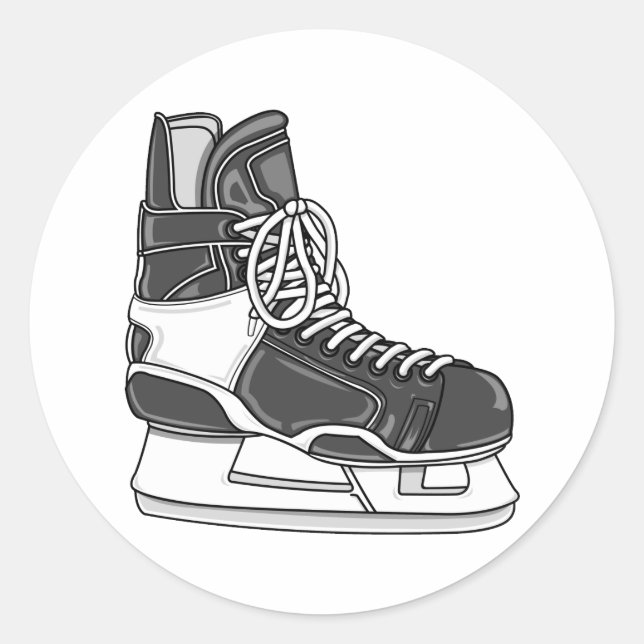 Hockey Skate Classic Round Sticker (Front)