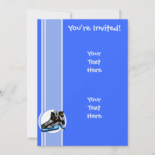 Hockey Skates; Blue Invitation (Front)
