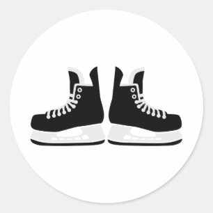 Hockey skates classic round sticker