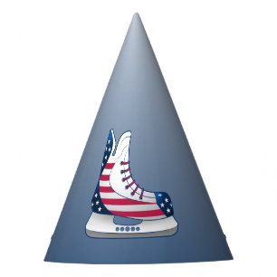 Hockey Skates Independence Day Party Hat