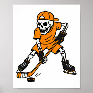 Hockey Skeleton Halloween Costume Boys Teens Girls Poster