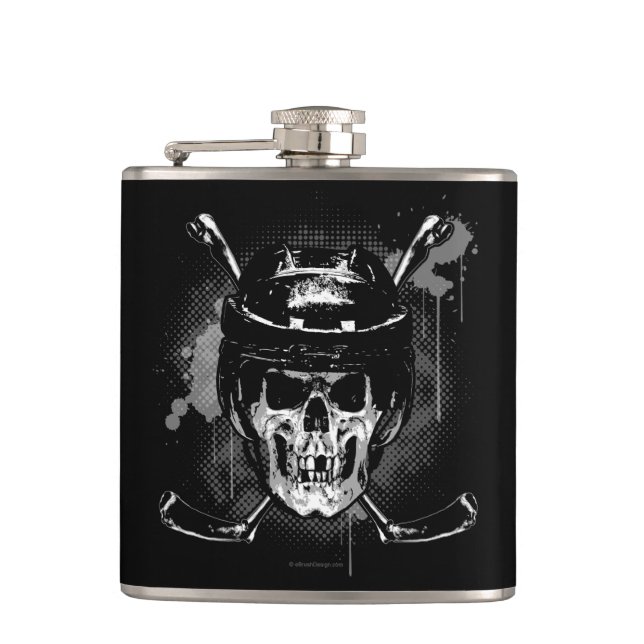 Hockey Skull Hip Flask (Front)
