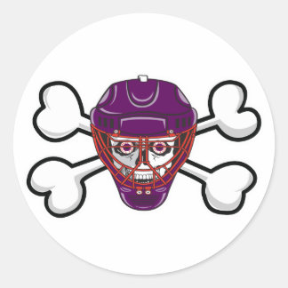 hockey skull mask Skull and Crossbones Classic Round Sticker