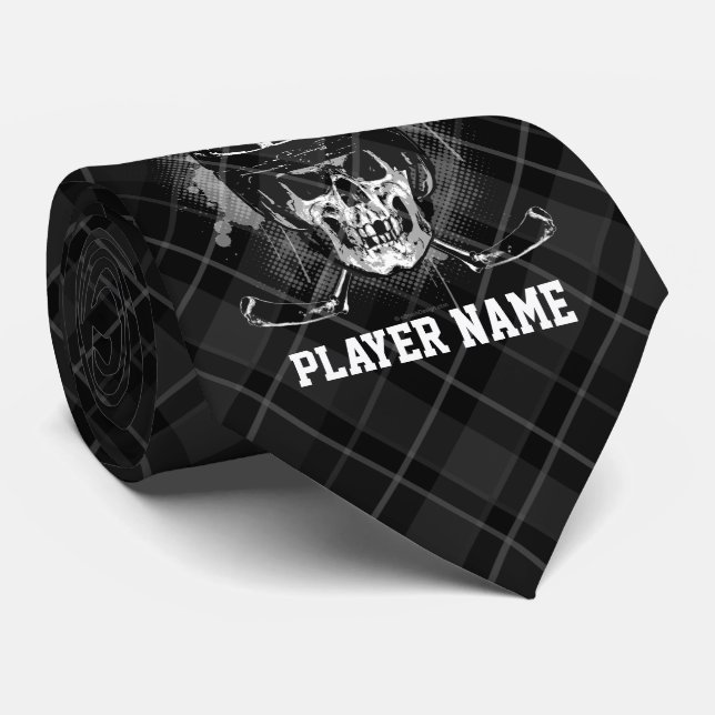 Hockey Skull (personalised) Tie (Rolled)