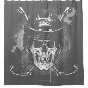 Hockey Skull Shower Curtain