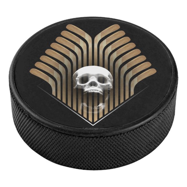 Hockey Skull & Sticks Puck (3/4)