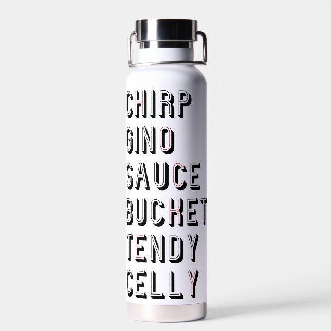Hockey Slang - Chirp Gino Sauce Bucket Tendy Celly Water Bottle (Back)
