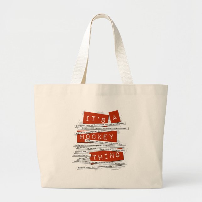 Hockey Slang Large Tote Bag (Front)