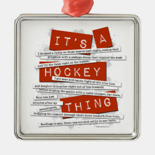 Hockey Slang Metal Tree Decoration