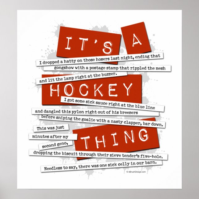 Hockey Slang Poster (Front)