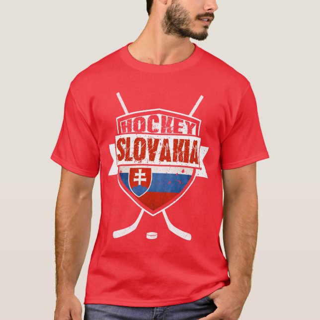 Hockey Slovakia Flag Design T-Shirt (Front)