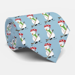 Hockey Snowman Tie