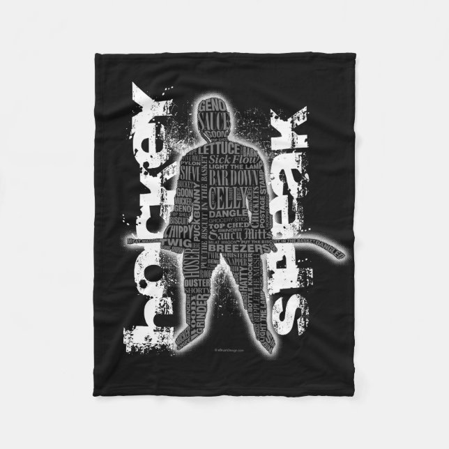 Hockey Speak Fleece Blanket (Front)
