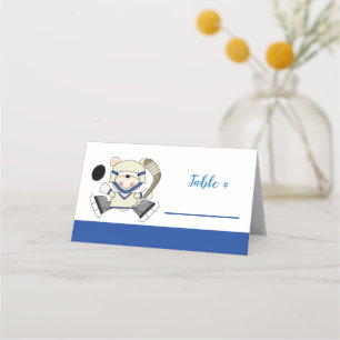 Hockey Sports Polar Bear Place Cards