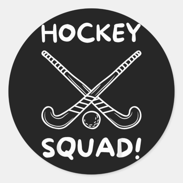 Hockey Squad 1 Classic Round Sticker (Front)