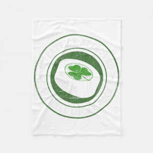 Hockey St. Patrick's Day - Lucky Puck With Shamroc Fleece Blanket