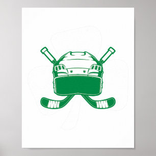 Hockey St Patricks Day Shamrock Hockey Lover Irish Poster