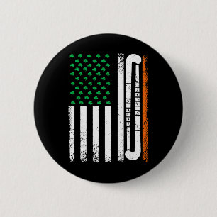 Hockey St Patricks Day Shirts Women Patriot Americ 6 Cm Round Badge