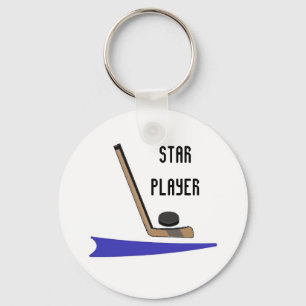 Hockey Star Player Key Ring