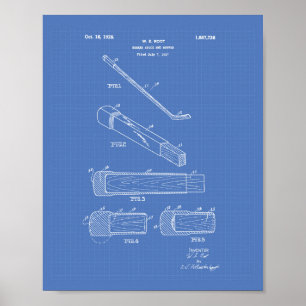 Hockey Stick End Buffer 1927 - Blueprint Poster