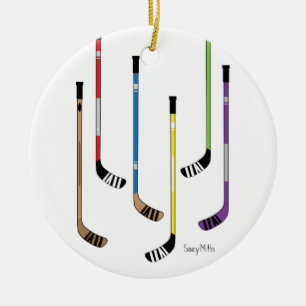 Hockey Sticks Ceramic Tree Decoration