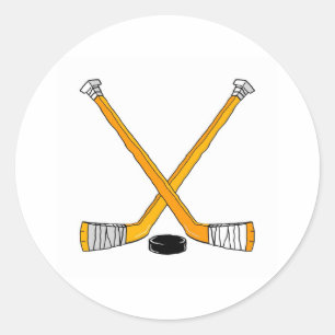 Hockey Sticks Classic Round Sticker