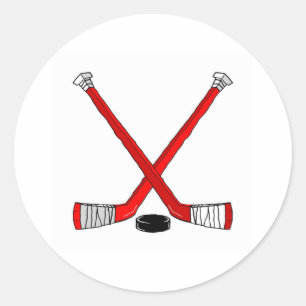 Hockey Sticks Classic Round Sticker