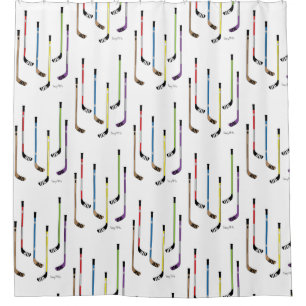 Hockey Sticks Colourful Shower Curtain