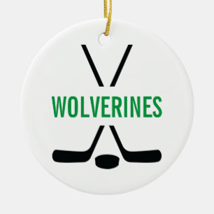 Hockey Sticks Personalised Ceramic Tree Decoration