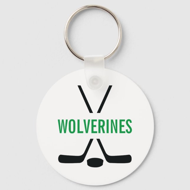 Hockey Sticks Personalised Key Ring (Front)