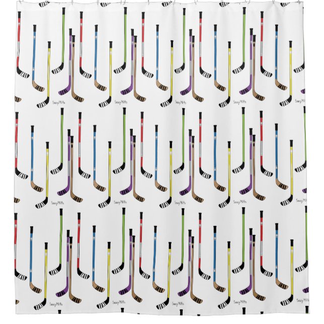 Hockey Sticks Shower Curtain (Front)