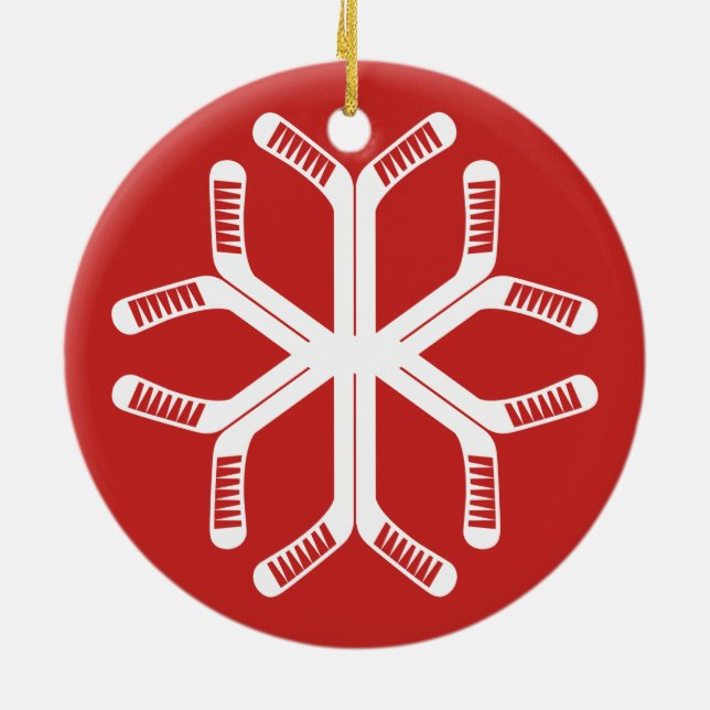 Hockey Sticks Snowflake Holiday Decoration (Back)