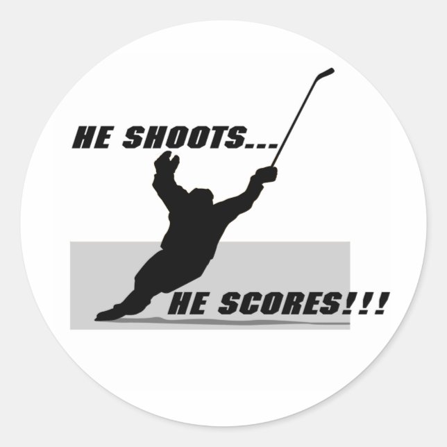 Hockey T-shirts and Gifts. Classic Round Sticker (Front)