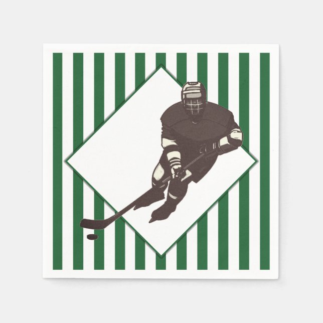 Hockey Team Green Napkins (Front)