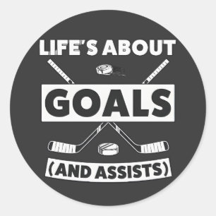 Hockey Team Spirit Quote Tee Classic Round Sticker