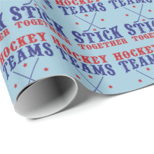 Hockey Teams Stick Together Gift Wrap