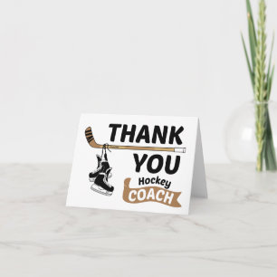 Hockey Thank You Coach Skates and Stick Card