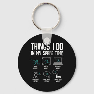 Hockey Things I Do In My Spare Time Ice Hockey Kid Key Ring