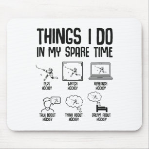 Hockey Things I Do In My Spare Time Ice Hockey Kid Mouse Mat