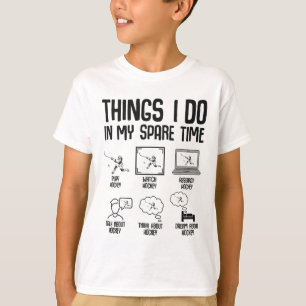 Hockey Things I Do In My Spare Time Ice Hockey Kid T-Shirt