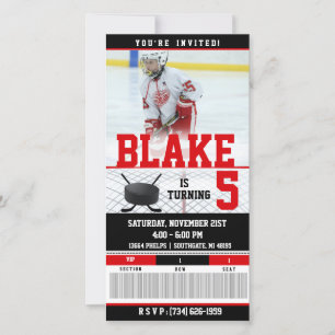 Hockey Ticket Invitation  BIRTHDAYS