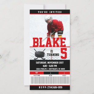 Hockey Ticket Invitation  BIRTHDAYS
