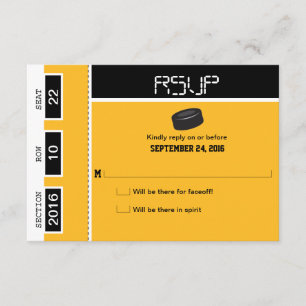 Hockey Ticket Wedding RSVP Card