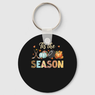 Hockey Tis The Season Pumpkin Autumn Fall Thanksgi Key Ring